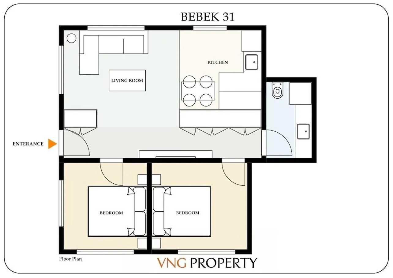 Апартаменты Bright Private Modern 2Bd1Bath Bebek Gem! #247 Стамбул